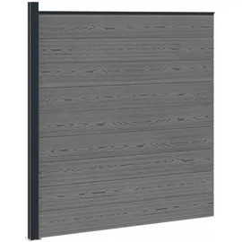 vidaXL Zaunelement WPC und Aluminium 1 x 1 m Grau
