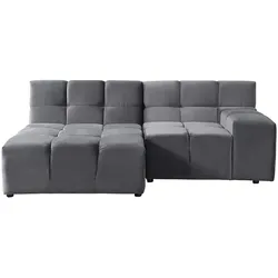 Home Deluxe GmbH HOME DELUXE Modulares Sofa ORLENA - L Links Anthrazit |Ecksofa, Samtstoff,  Samtsofa, Modulsofa
