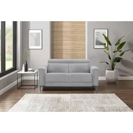 OTTO home 2-Sitzer OTTO HOME "Lund, mit Relaxfunktion und Kopfteilverstellung", grau (hellgrau), B:160cm H:97cm T:100cm, Webstoff 100% Polyester, Sofas, manuell od. elektrisch (m.USB-C), Echtleder, Kunstleder, Webstoff
