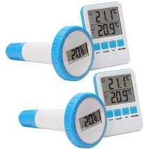 casativo-outdoor Digitales Funk-Poolthermometer Blau/Weiß 2er-Set