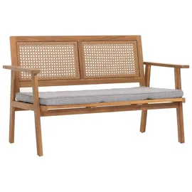 MCW Garten-Garnitur MCW-N46, Lounge-Set Gartenlounge Bank Sessel Tisch, Holz Akazie MVG-zertifiziert ~ Kissen grau
