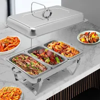 DSYOGX 9L Edelstahl Speisewärmer Chafing Dish Wärmebehälter Buffet Catering Party Set für Speisen, Catering Buffet, Party
