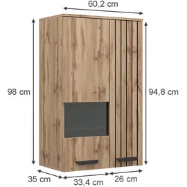 Vicco Hängeschrank Amber Eiche Wotan 60 cm mit 2 Türen