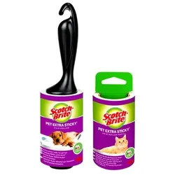 3M Scotch-Brite Pet Extra Sticky Ersatzrolle für Tierhaare, Roller, Schwarz