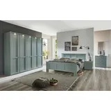 möbel-direkt.de Komplettschlafzimmer Greenholm in Salbeigrün, (Komplett-Set, 4-tlg., wahlweise mit Spiegeltüren), Made in Germany, inkl. Kranzleiste mit Beleuchtung grün