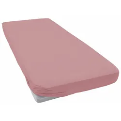 Spannbettlaken ESTELLA "Jersey Topper aus Baumwolle mit Elasthan", lila (flieder), B:100cm L:200cm, Jersey, Obermaterial: 97% Baumwolle, 3% Elasthan, Laken, für Topper bis 10 cm Höhe