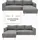 TRENDMANUFAKTUR Eckcouch Cord 2-Sitzer Grau