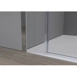 Bernstein Nischendusche mit Schiebetür Soft-Close Chrom 8mm Nano Echtglas 160cm