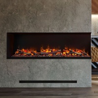 Muenkel design wall fire electronic PRO FR 1610 [Opti-myst Elektrokamineinsatz Wandeinbau]: Glas halbhoch, umlaufend - mit Dekoholz - Mit Heizung - Tank