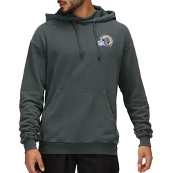 RE:COVERED X NFL Los Angeles Rams Herren Kapuzen-Pullover mit ‎‎Rams Schriftzug Baumwoll-Hoody Langarm-Shirt RCNFL1316H Grau - L