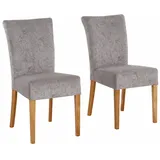 Home Affaire Esszimmerstuhl »Queen Polsterstuhl BESTSELLER«, (Set), 2 St., Luxus-Microfaser, verschiedene Bezüge, Gestell Massivholz grau (hellgrau, eichefarben),
