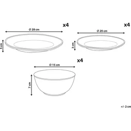 Beliani Chervil Tafelservice 12-tlg. hellbeige