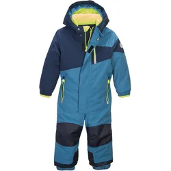 Overall KILLTEC "Overall Mini Colourblock", Kinder, Gr. 86/92, Normalgrößen, blau (navy), Oberstoff: 100% Polyester, Futter: 100% Polyester, Wattierung: 100% Polyester, sportlich, Overalls, Wasserdichter, atmungsaktiver Overall mit Fleece und Reflektoren