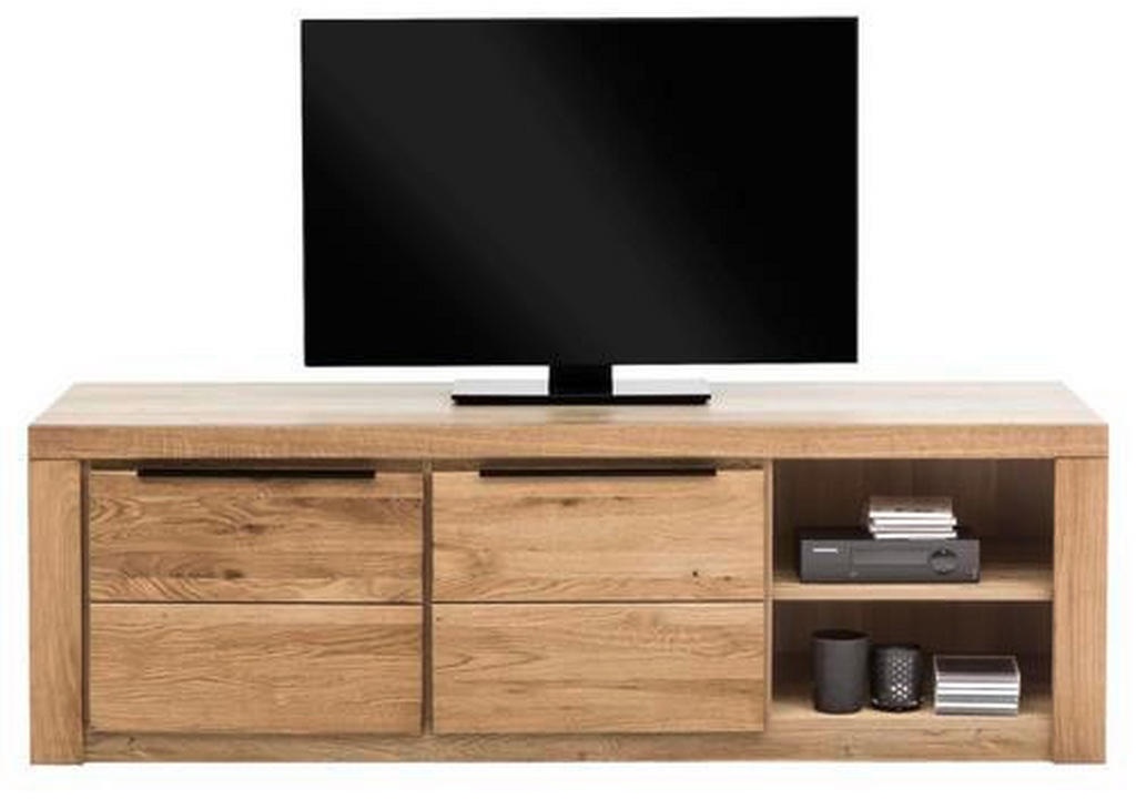 Carryhome Tv-Element, Eiche, Holz, Eiche, teilmassiv, 3 Fächer, 160x51x54 cm, Wohnzimmer, TV Möbel, TV-Elemente