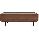 miliboo Couchtisch mit Schubladen aus dunklem Holz B120 cm Sanaa
