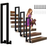Treppengeländer Innen, U-FöRmige GeläNder Treppe, 35-110cm Handlauf Treppe,Metal GeläNder Drinnen/RaußEn, Nordic Modern handlauf schwarz, Geländer für Villen (C-schwarz, 85cm)