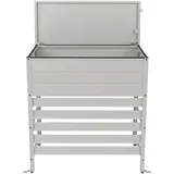 MCW Aluminium Verkleidung für Klimaanlage/Wärmetauscher P94 110x96x43cm Grau/Weiß