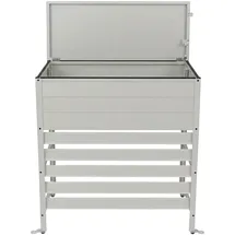 MCW Aluminium Verkleidung für Klimaanlage/Wärmetauscher P94 110x96x43cm Grau/Weiß