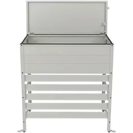 MCW Aluminium Verkleidung für Klimaanlage/Wärmetauscher P94 110x96x43cm Grau/Weiß