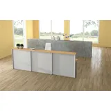 Kerkmann Empfangstheke Genua gebogen, buche, silber 118,0 x 70,0 x 115,0 cm