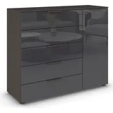 Rauch Kommode Flipp 120 x 100 x 42 cm Grau / Glas Basalt