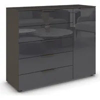 Rauch Kommode Flipp 120 x 100 x 42 cm Grau / Glas Basalt