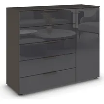 Rauch Kommode Flipp 120 x 100 x 42 cm Grau / Glas Basalt