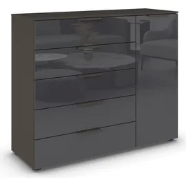 Rauch Kommode Flipp 120 x 100 x 42 cm Grau / Glas Basalt