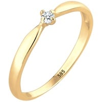 Elli DIAMONDS Verlobung Welle Diamant (0.03 ct.) 585 Gelbgold Ringe Damen