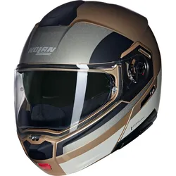 Nolan N90-3 Roboto 347, Klapphelm - Matt Dunkelbeige/Hellgrau/Schwarz - S