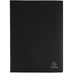 Exacompta 8851E 10x Sichtmappe aus PP 500μ mit 50 glatten Hüllen, transparent, für Format DIN A4 - Schwarz