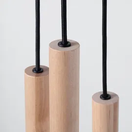 Sollux Lighting Pastelo 5-flg. 25 cm rund Holz beige