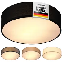 monzana Deckenlampe 2-flammig rund Stoff schwarz 38 cm