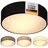 monzana Deckenlampe 2-flammig rund Stoff schwarz 38 cm