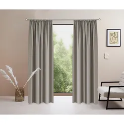 Vorhang »Raja«, (2 St.), 2er-Set, Bestseller, einfarbig, modern, pflegeleicht, Mikrofaser, 92519940-5 taupe