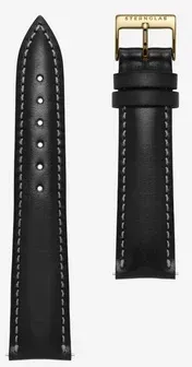 STERNGLAS - STRAP - Lederarmband - Bridle schwarz - gold / 20 MM