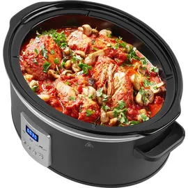 ECG PH 6530 Slow Master, 6,5 l, Elektronisches Bedienfeld mit LED-Anzeige, Dunkelblau/Schwarz/Silber