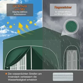 Woltu Faltpavillon 2 x 2 m inkl. 4 Seitenteile Grün