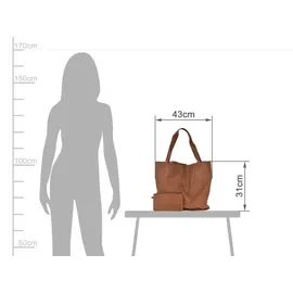 GREENBURRY Nappa Shopper Tasche Leder 43 cm braun