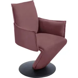 K+W Komfort & Wohnen Drehstuhl »Drive«, Leder CLOUD, Sessel mit federnder Sitzschale, Drehteller in Metall schwarz Struktur K+W Komfort & Wohnen cabernet 15 + Drehteller in Metall schwarz Struktur
