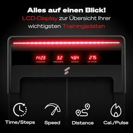 Sportstech Laufband sWalk Lite | LED-Feedback | 1-6 km/h Geschwindigkeit - Schwarz