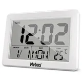 MEBUS 25738 Quarz-Wecker silber