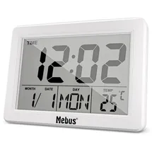 MEBUS 25738 Quarz-Wecker silber