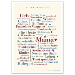 Deine Wörter Postkarte Poster Mama Wörter