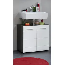 WELLTIME Waschbeckenunterschrank Sovana Waschbeckenunterschrank mit 2 Türen - (B/T/H) 60/31/57 cm silberfarben|weiß