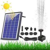 Solarbrunnen, 6,5 w, 1500 mAh Batterie, Solar-Teichpumpe, verbesserter schwimmender Solarbrunnen mit 6 Brunnenstilen für Gärten, Vogelbäder, Teiche