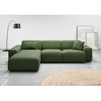 andas Ecksofa »Glimminge auch in Breitcord, Feincord, Bouclé + Easy care-Bezug«, L-Form, Breite 294, Zierkissen grün