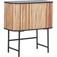 Beliani Sideboard Hellbraun - Schwarz 2 Türen CARNEY