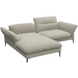 flexlux Ecksofa FLEXLUX "Salino, Funktionssofa mit Recamiere, Relaxsofa, Ecksofa", beige (natural), B:245cm H:88cm T:182cm, 100% Polyester, Sofas, Ecksofa, Sofa mit Arm- und Kopfteil-Verstellungen, Kaltschaum & Stahl-Wellen