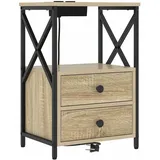 vidaXL Nachtschrank Sonoma-Eiche 40 x 31 x 60 cm Beige